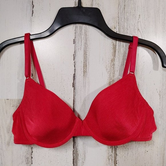 36B Vanity Fair Bra Red Underwire Lined Style 75-208 - Picture 2 of 9
